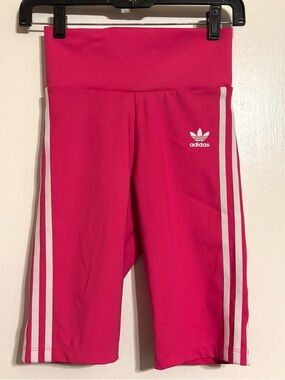 Adidas Women's Adicolor Classics Primeblue Biker Shorts Hot Bright Pink XS